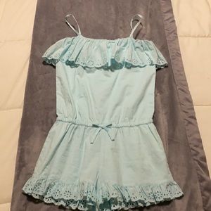 Polo Ralph Lauren Big Girls Ruffled Cotton Romper